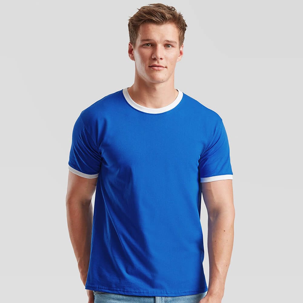 Fruit Of The Loom Men's Ringer T-Shirt - Two-Tone Short Sleeve (S-2XL, Multiple Colors)