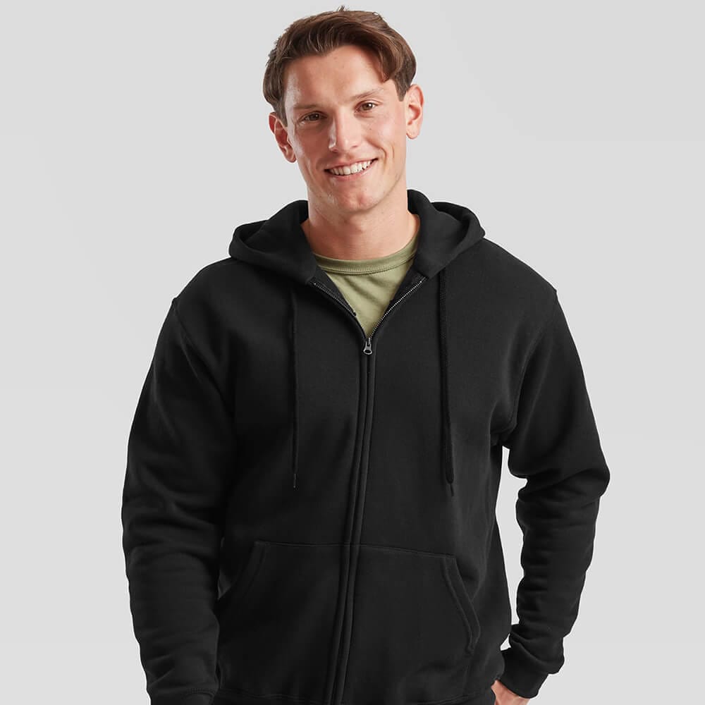 Fruit of The Loom Classic 80/20 Hooded Sweatshirt Jacket - Image 3