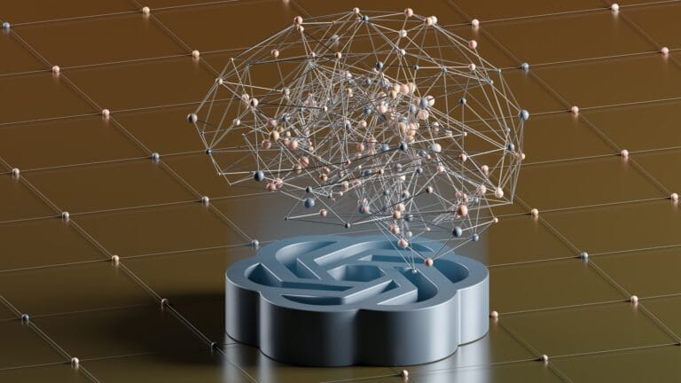 Artificial Intelligence in the fashion industry, represented by a wire model of a brain.