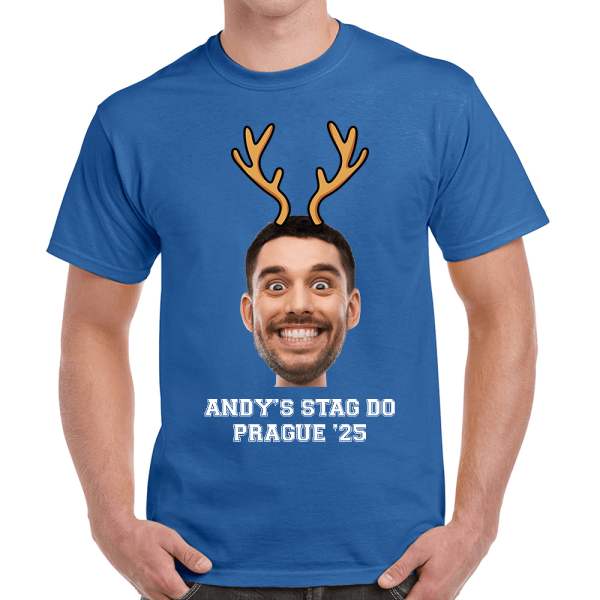 Funny Stag Do T-Shirt With Antlers Photo Print