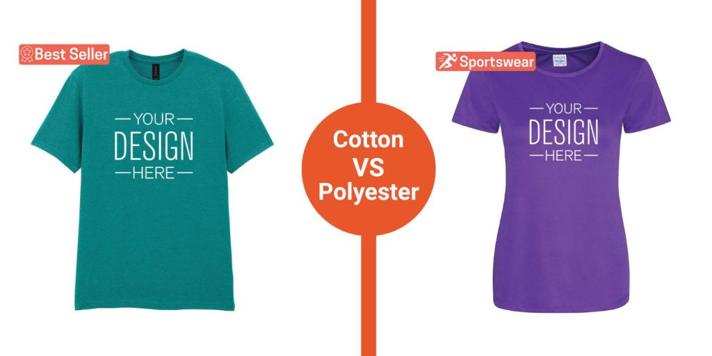 Cotton t-shirt versus polyester sports t-shirt fabric comparison.