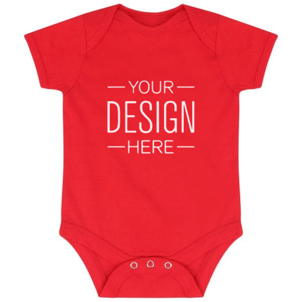 Red personalised Christmas babygrow.